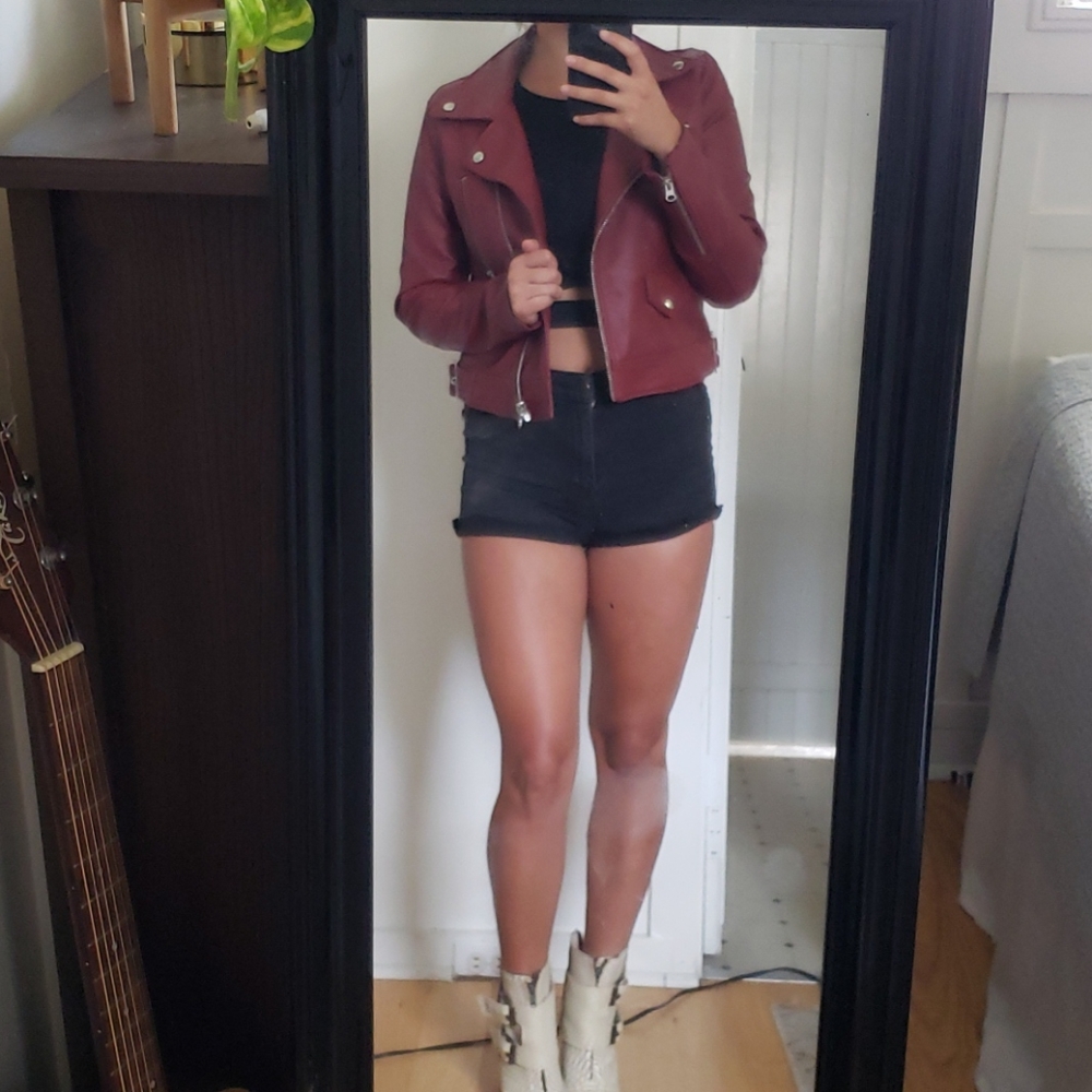 Red Leather Jacket - Picture 2 of 3